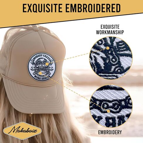 Nobody Cares Work Harder 3 Inches Iron On/Sew On Embroidered Applique Patch, Skull Embroidery Patches, DIY Accessories for Backpacks, Army Vests, Bags Hats Clothes Gifts for Mechanic Engineer in Kuwait