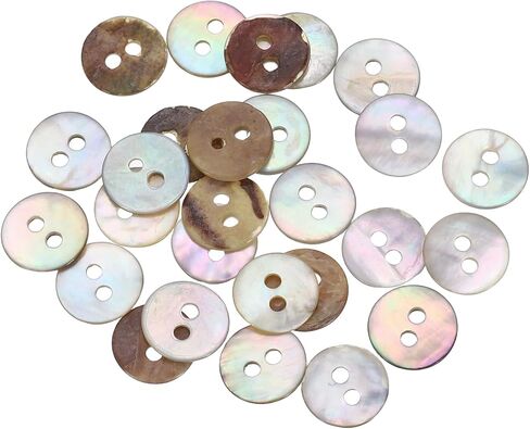 uxcell 25pcs Natural Shell Buttons, 2 Hole Mother of Pearl Buttons 20mm Sewing Craft Button for Shirt Bag DIY Sewing Crafts Decoration, Multicolored in Saudi Arabia