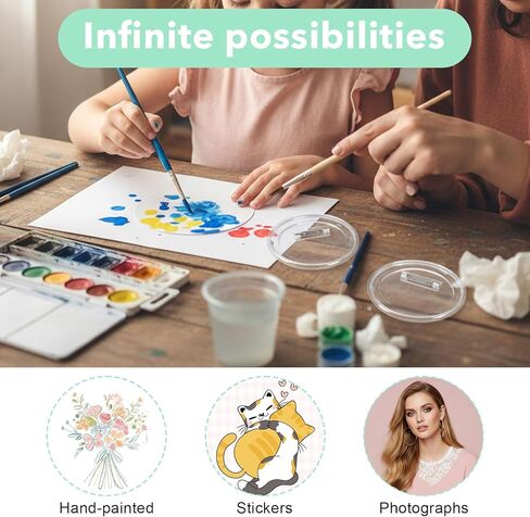 60 قطعة من دبابيس الأزرار المصنوعة من الأكريليك الشفاف مقاس 3 بوصة، شارات صور فارغة لمستلزمات الحرف اليدوية، اصنع الأزرار الخاصة بك in Kuwait