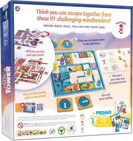 Magic Maze Tower – Puzzle Adventure in The Award-Winning Magic Maze Universe | Solo & co-op | 91 Challenges | Real-time Play | Ages 9+ | 1–4 Players | 30 min | FSC® in Saudi Arabia