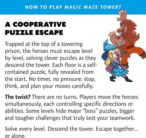 Magic Maze Tower – Puzzle Adventure in The Award-Winning Magic Maze Universe | Solo & co-op | 91 Challenges | Real-time Play | Ages 9+ | 1–4 Players | 30 min | FSC® in Saudi Arabia