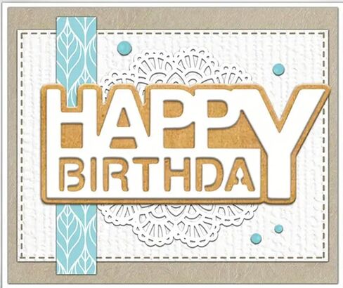 عيد ميلاد سعيد رسالة معدنية يموت التخفيضات، الكلمات المجوفة HappyBirthday إطار قطع يموت قطع الإستنسل ل DIY الصورة الزخرفية النقش ورقة يموت لصنع بطاقة سكرابوكينغ in Saudi Arabia