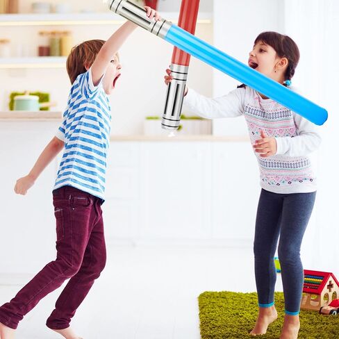 60 Pcs Inflatable Light Saber Sword Toys Blow up Lightsaber Stick for Kids Birthday Cosplay Pool Inflatable Theme Party Supplies, 12 Colors in Saudi Arabia