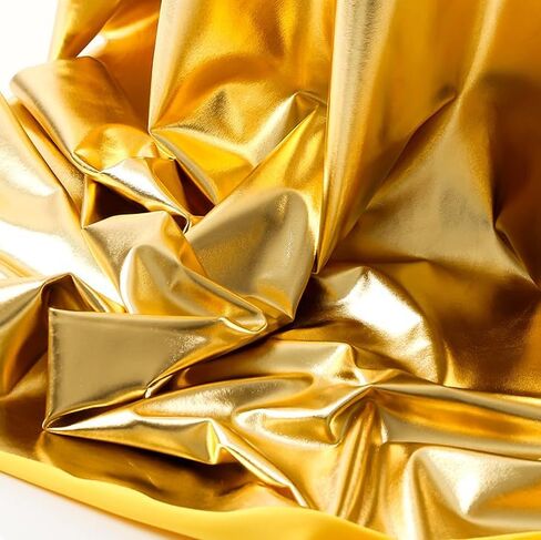 YYCRAFT Foil على قماش سباندكس يُباع بواسطة يارد معدني من النايلون سباندكس في 4 اتجاهات ممتد لزي المسرح التنكري DIY بعرض 59 بوصة و2 ياردة، أبيض قزحي الألوان in Saudi Arabia