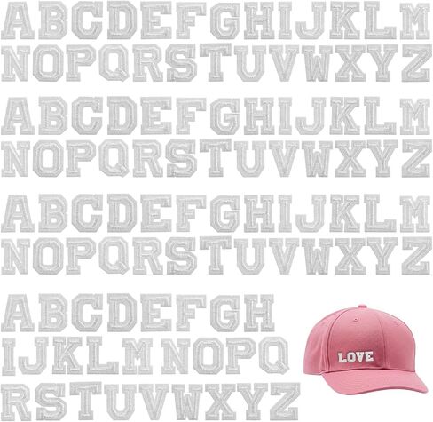 104pcs Iron on Letter Patches, A-Z 0.7 Inch Embroidered Alphabet Fabric Letters, Letter Iron on Patches for Clothing Jackets Backpacks Hats Jeans in Saudi Arabia