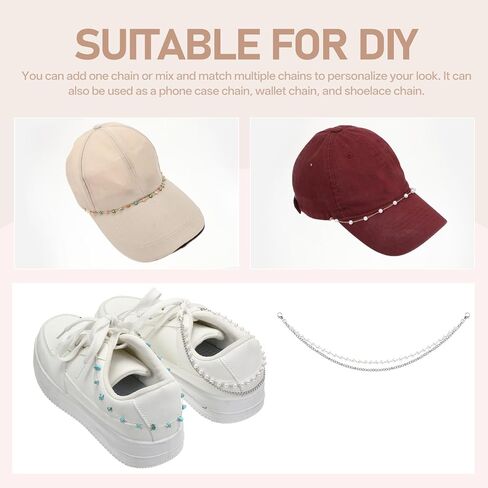 Simarro 14 Pcs Hat Chains for Women Trucker Hat, Detachable Metal/Turquoise/Pearl/Flower/Diamond/Leaves Hat Chains, DIY Bill Decoration for Mesh Baseball Cap Trucker Hat Accessories in Kuwait