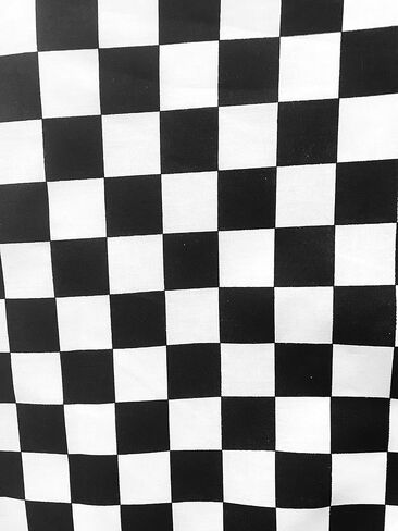 Sal Tex Fabrics مقاس 1 بوصة × 1 بوصة لسباق السيارات، لوحة مربعات، طباعة قماش قطني بولي، عرض 60 بوصة، أبيض/أسود in Saudi Arabia