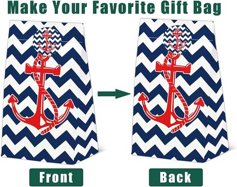 24 Pcs Nautical Goodie Bags Nautical Gift Bags with Stickers -Nautical Themed Birthday Party Favor for Party Decoration Supplies in Saudi Arabia