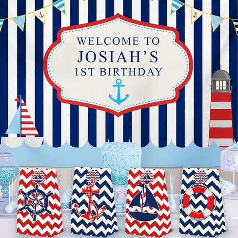 24 Pcs Nautical Goodie Bags Nautical Gift Bags with Stickers -Nautical Themed Birthday Party Favor for Party Decoration Supplies in Saudi Arabia