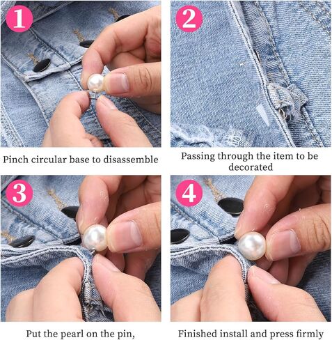 30 قطعة من دبابيس اللؤلؤ بدون خياطة، دبابيس لؤلؤ كبيرة 14 مم للملابس دبوس لؤلؤ قابل للإزالة للنساء والقمصان والحرف اليدوية in Kuwait