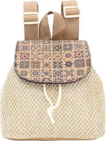 Goclothod Women Vintage Backpack Bohemian Rucksack Drawstring Shoulder Bag Casual Daypack in Saudi Arabia