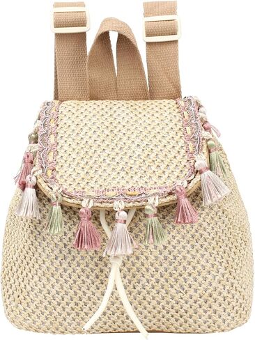حقيبة ظهر نسائية كلاسيكية من Goclothod حقيبة ظهر بوهيمية برباط حقيبة كتف كاجوال Daypack in Kuwait