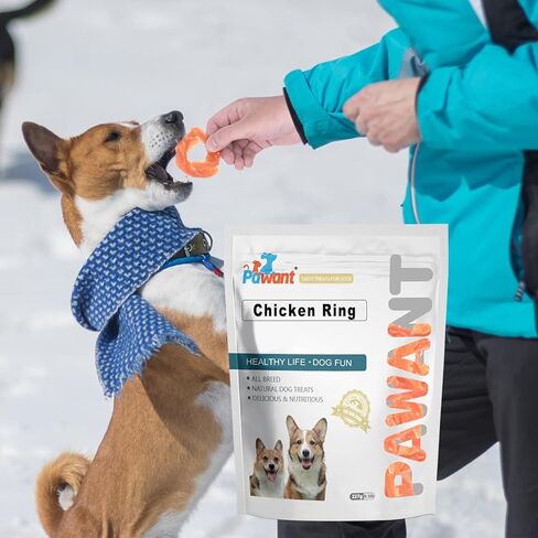Chicken Rings Dog Treat Snacks Puppy Treats Natural Chicken Rawhide-Free Soft Healthy Dog Treats for Small Medium and Large Breed 227g in Kuwait