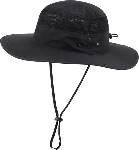 Connectyle UPF 50+ Wide Brim Sun Hat for Men Breathable Cowboy Boonie Hats Outdoor Bucket Hat for Fishing Hiking Safari in Kuwait