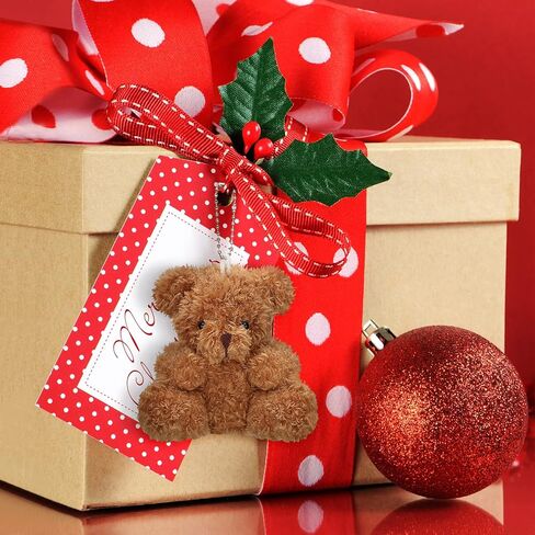HyDren 18 قطعة 4 بوصة دببة قطيفة صغيرة دب صغير محشو ألعاب حيوانات صغيرة غامضة ناعمة محشوة على شكل حيوانات لعيد الميلاد وحفلات أعياد الميلاد وديكور سلسلة المفاتيح للأطفال (بني) in Saudi Arabia