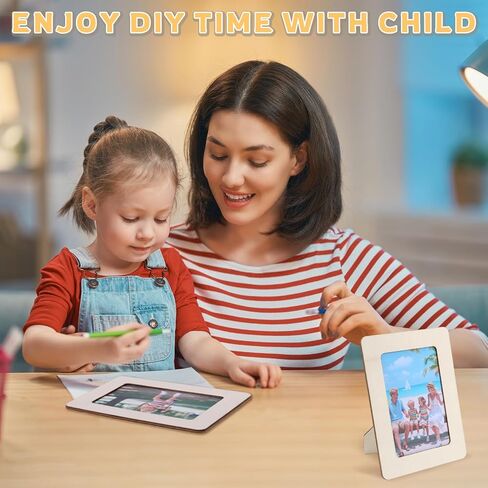 50 قطعة من إطارات الصور الخشبية DIY مقاس 10.16 × 15.24 سم، إطارات صور واقفة من الخشب الصلب غير مكتملة، صناعة يدوية من الخشب للرسم، تزيين فني، هدايا حفلات أعياد الميلاد in Kuwait