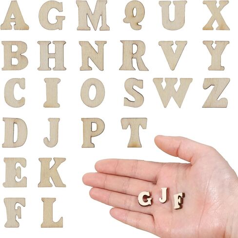 cobee 208Pcs Wooden Letters, Small Wooden Letters, 0.6 Inch Wood Burning Letter, Woodens Alphabet for Crafts Unfinished Wood, Woods Alphabet Letter Kits for Arts DIY Craft Home Decor in Saudi Arabia