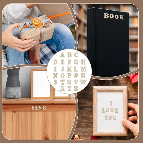 cobee 208Pcs Wooden Letters, Small Wooden Letters, 0.6 Inch Wood Burning Letter, Woodens Alphabet for Crafts Unfinished Wood, Woods Alphabet Letter Kits for Arts DIY Craft Home Decor in Saudi Arabia