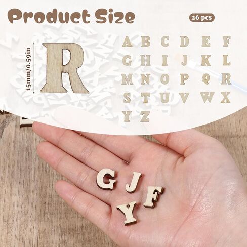 cobee 208Pcs Wooden Letters, Small Wooden Letters, 0.6 Inch Wood Burning Letter, Woodens Alphabet for Crafts Unfinished Wood, Woods Alphabet Letter Kits for Arts DIY Craft Home Decor in Saudi Arabia
