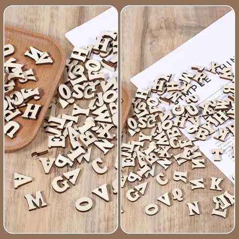 cobee 208Pcs Wooden Letters, Small Wooden Letters, 0.6 Inch Wood Burning Letter, Woodens Alphabet for Crafts Unfinished Wood, Woods Alphabet Letter Kits for Arts DIY Craft Home Decor in Saudi Arabia