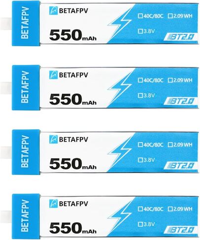 BETAFPV 4pcs BT2.0 550mAh 1S Battery 4.35V 40C/80C Lipo Battery with BT2.0 Connector Compatible for 75-85mm 1S FPV Racing Whoop Drone Quadcopters Like Meteor75 Pro Cetus Pro Cetus X FPV Drone in Saudi Arabia