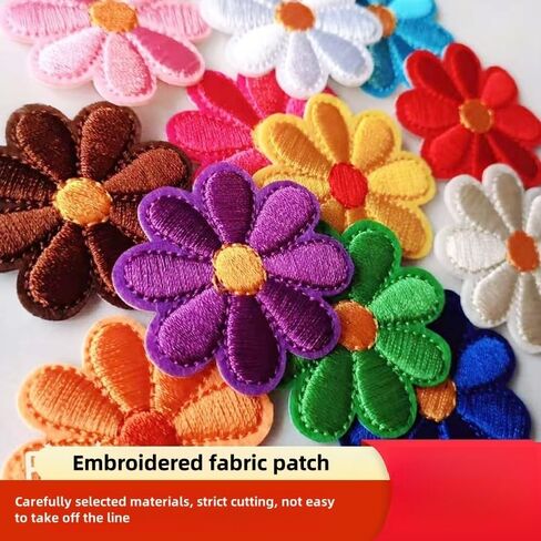 12Pcs Flower Iron on Patches, Cute Colorful Embroidered Sew on Flower, Repair Patch DIY Crafts for Clothing Jacket Jeans Pants Dress Hat Decorations, 12 Colors in Saudi Arabia