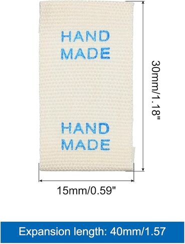 50pcs Handmade with Love Sewing Labels Embroidered Label Tags 1.18" L for Sew on Clothing Garment Blue in Saudi Arabia