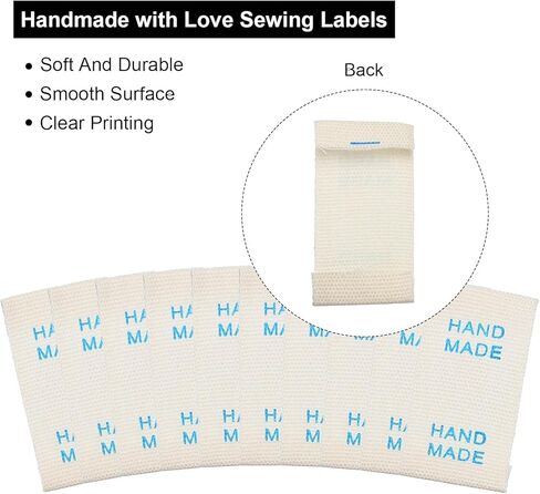 50pcs Handmade with Love Sewing Labels Embroidered Label Tags 1.18" L for Sew on Clothing Garment Blue in Saudi Arabia