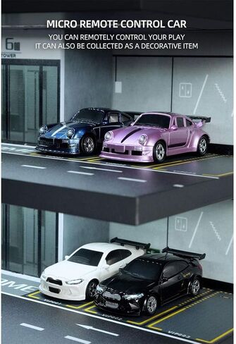 Helixsun Mini RC Drift Car with Charging Cable and Barrier, 1/64 Scale 2.4G 4WD, with Realistic Lighting Effects, Exciting Present for Hobbyists in Saudi Arabia