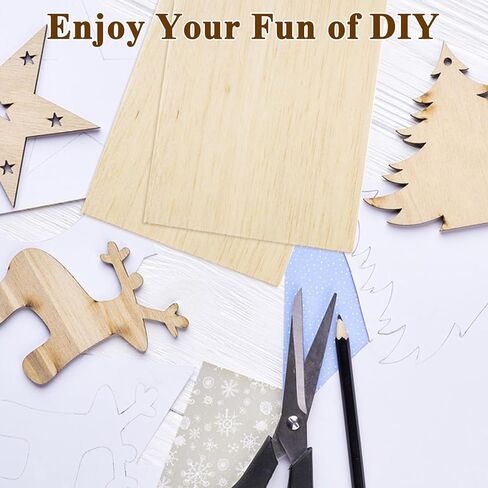 MIVIDE 20 Pack Balsa Wood Sheets 12 x 4 x1/8 Inch Thin Natural Unfinished Wood for Crafts, Hobby, Model Making, Wood Burning and Laser Projects, School Projects, Craft Project (300x100x3MM) in Kuwait