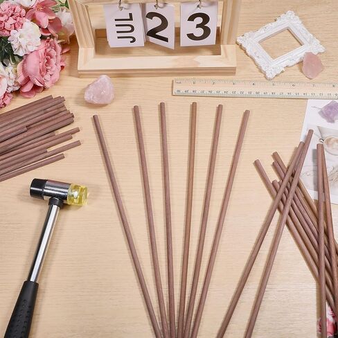 36Pcs Natural Walnut Dowels 0.24×11.8 Inch Wood Dowel Rods Unfinished Round Sticks for Carving Woodworking Building Model Macrame Crafts in Kuwait