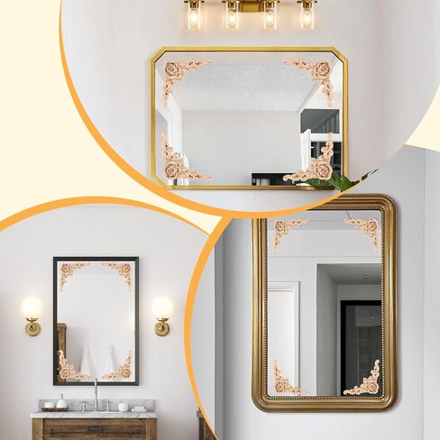 TIESOME 6Pcs Wood Appliques and Onlays Wood Appliques for Furniture, 3.15x3.15 Inch Handmade DIY Carved Onlay Unpainted Corner Decoration for Bed Door Cabinet Wardrobe Furniture in Kuwait