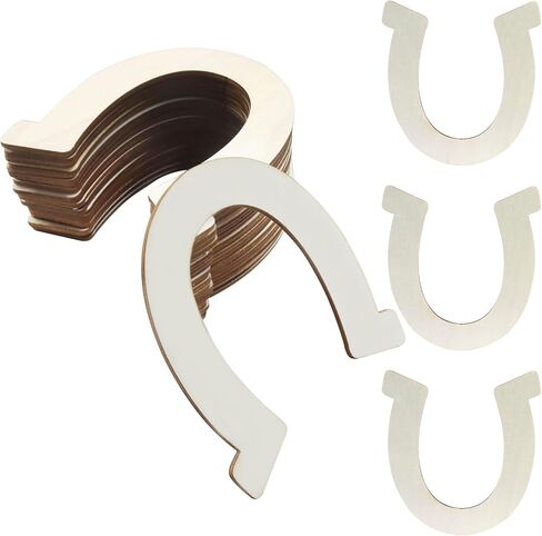 Hitefu 24 Pcs Horseshoe Shaped Unfinished Wood Discs, DIY Craft Slices for Cowboy Party, Home Decoration & Wooden Cutouts Projects in Saudi Arabia