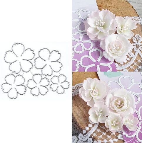 Patchwork Five-Petal Flower Metal Cutting Dies for Card Making, Paper Embossing Die Cuts Kit Templates Supplies, Photo Frame Album DIY Scrapbooking Stencils Sets in Saudi Arabia
