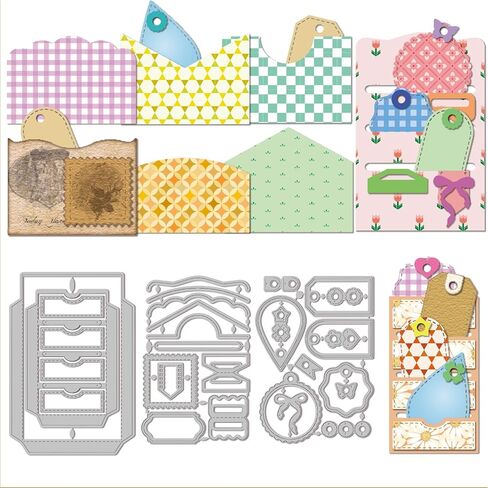 3D Pocket Label Cutting Dies for DIY Scrapbooking Metal Slot Envelope Frame Cut Dies 3D Card Die Cuts for Card Making Embossing Photo Album Journal Cards Craft Decor in Saudi Arabia
