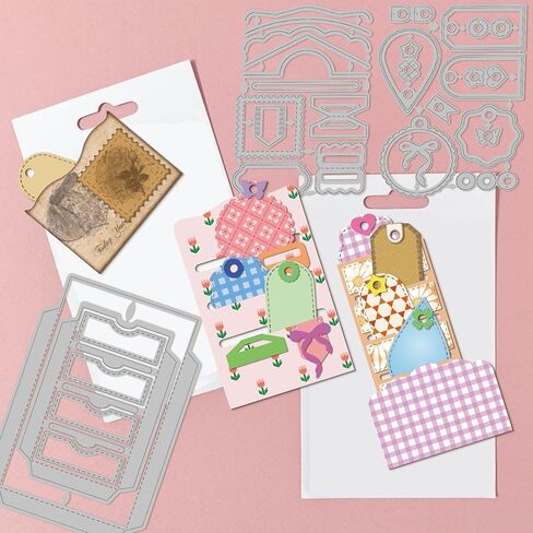 3D Pocket Label Cutting Dies for DIY Scrapbooking Metal Slot Envelope Frame Cut Dies 3D Card Die Cuts for Card Making Embossing Photo Album Journal Cards Craft Decor in Saudi Arabia