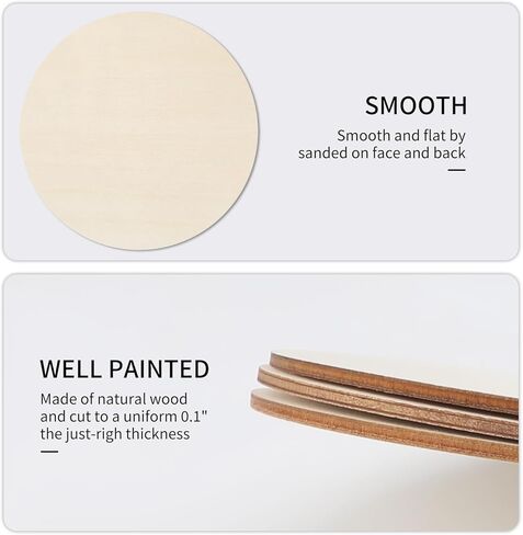 12Pcs 6 Inch Wood Rounds, Unfinished Wood Circles Wood Sign Blank, Wooden Discs for DIY Crafts, Door Hangers and Christmas Decoration in Saudi Arabia