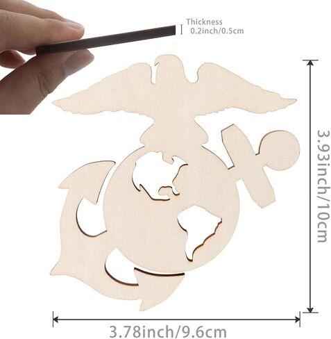 U.S Marine Corps Symbol Shape Wooden Cutout Wood Art Unfinished Ornaments for Party Tribute Home Decor Memorial Military Door Hanger Decoration 10 Pcs in Saudi Arabia