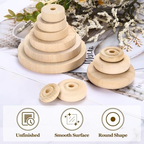 MECCANIXITY Slab Wooden Wheels 2" Dia. 5/8" Thick 1/4" Hole, Flat Unfinished Wood Wheel for DIY Model Cars Trucks, 4pcs in Saudi Arabia