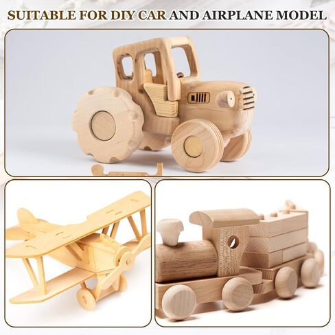 MECCANIXITY Slab Wooden Wheels 2" Dia. 5/8" Thick 1/4" Hole, Flat Unfinished Wood Wheel for DIY Model Cars Trucks, 4pcs in Saudi Arabia