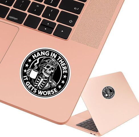 4Pcs(3IN) Hang in There IT GETS Worse Sticker - Hang in There IT GETS Worse Laptop Sticker - Waterproof,UV-Resistant in Saudi Arabia