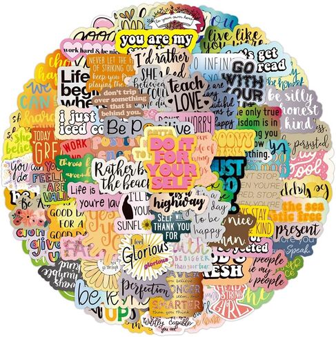 100Pcs Inspirational Quote Stickers for Women Lady Adult, Bible Verse Positive Affirmation Christian Sticker Packs, Waterproof Vinyl Stickers for Laptop Phone Bicycle Skateboard Luggage Scrapbook 5 in Saudi Arabia