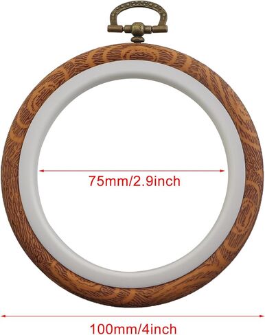 Guifeng 2PCS 4 Inch DIY Crossstitch Round Frame Wood Grain Embroidery Hoop Vintage Ring Set Hand Sewing Specialized Hanging Craft Decorative Ring Natural Wood Color in Saudi Arabia