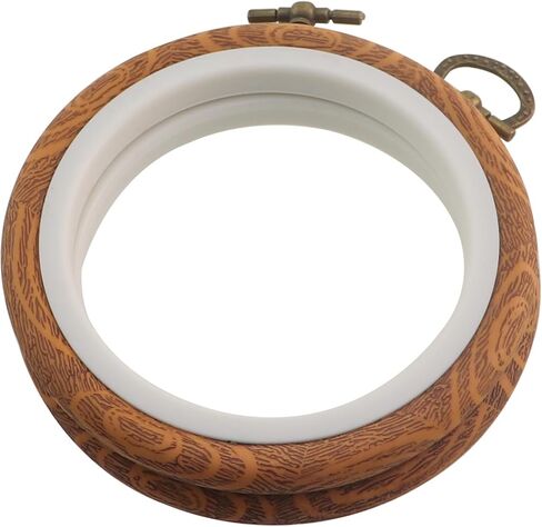 Guifeng 2PCS 4 Inch DIY Crossstitch Round Frame Wood Grain Embroidery Hoop Vintage Ring Set Hand Sewing Specialized Hanging Craft Decorative Ring Natural Wood Color in Saudi Arabia