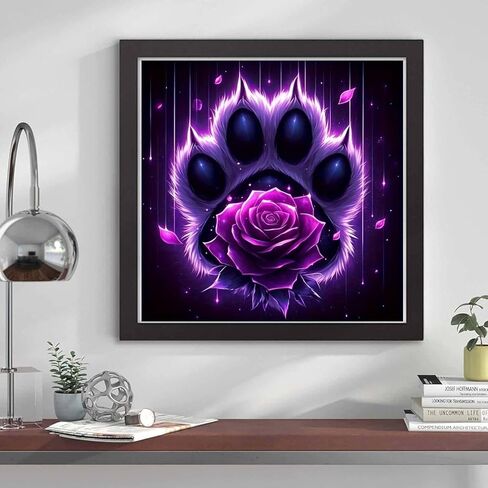 KTHOFCY 5D DIY Purple Rose Diamond Painting Kits for Adults,Purple Rose Floral Full Drill Embroidery Cross Stitch Crystal Rhinestone Paintings Arts Wall Decor Painting Dots Kits 11.8X11.8 inch in Saudi Arabia