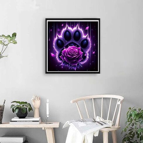 KTHOFCY 5D DIY Purple Rose Diamond Painting Kits for Adults,Purple Rose Floral Full Drill Embroidery Cross Stitch Crystal Rhinestone Paintings Arts Wall Decor Painting Dots Kits 11.8X11.8 inch in Saudi Arabia