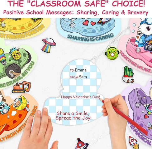 Classroom Exchange Valentine Cards 30 Pcs with 60 Cute Shoe Charms, Class Valentines Day Cards for Kids, Students Valentine Party Favors for Boys and Girls, Funny Valentines Bulk for School Classmates in Kuwait