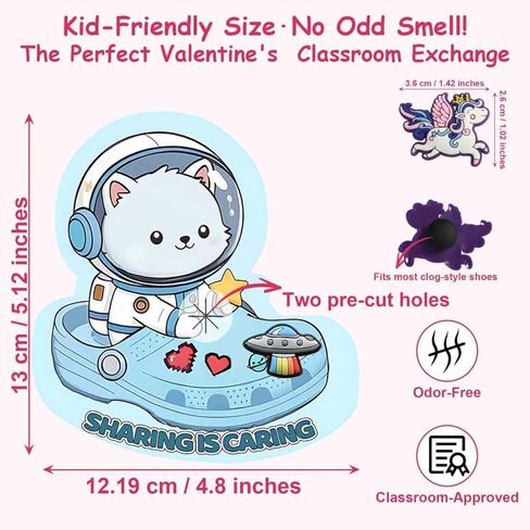 Classroom Exchange Valentine Cards 30 Pcs with 60 Cute Shoe Charms, Class Valentines Day Cards for Kids, Students Valentine Party Favors for Boys and Girls, Funny Valentines Bulk for School Classmates in Kuwait