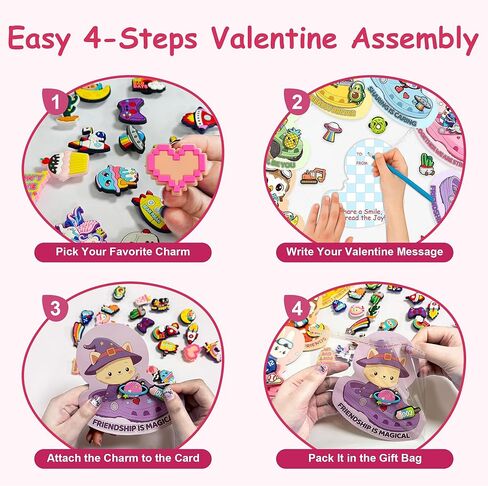Classroom Exchange Valentine Cards 30 Pcs with 60 Cute Shoe Charms, Class Valentines Day Cards for Kids, Students Valentine Party Favors for Boys and Girls, Funny Valentines Bulk for School Classmates in Kuwait