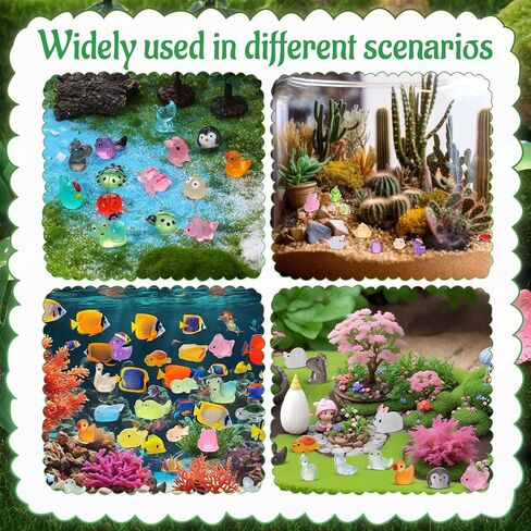 50Pcs Luminous Mini Resin Animals Blind Bags Glow in The Dark Miniature Animals Figurines Tiny Animal to Hide for Party Favors Fairy Garden Landscape Dollhouse Decor in Saudi Arabia